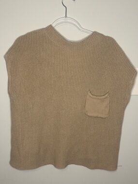 Zenana Outfitters Taupe Knit Pocket Sweater Vest